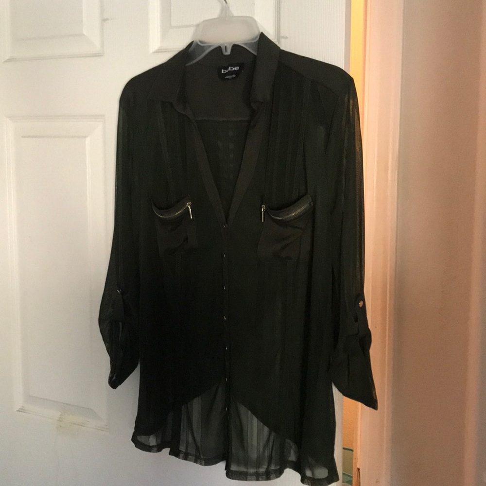 Olive green Bebe top
